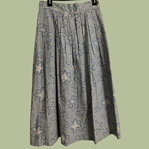 Vintage Blue Patterned Skirt. | SK Wear by SK & Company | Size 10